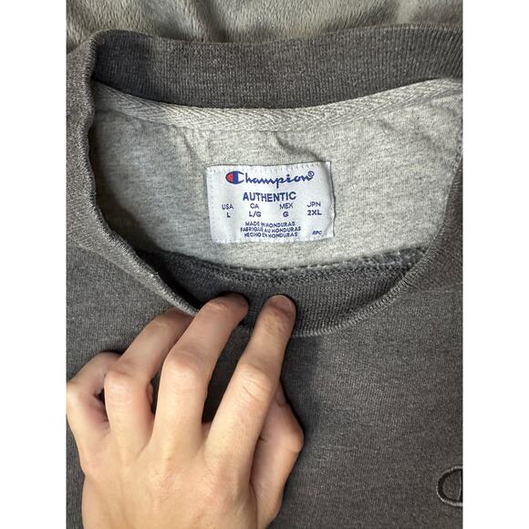 Champion Crewneck Grey Embroidered Men's Size XL - Picture 4 of 6